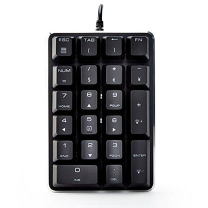 Qisan Mechanical Numeric Keypad Brown Switch Wired Ice Blue Backlight Gaming Keypad/Keyboard 21 Keys Portable Mechanical Numpad Extended Layout | Laptop Accessories | keypad for Computer - color: Brown Switch-Blue
