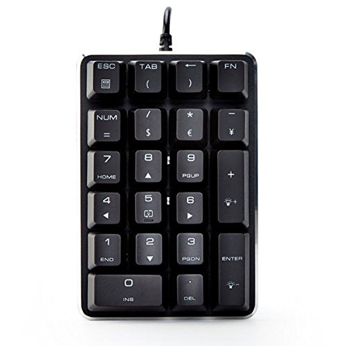Qisan Mechanical Numeric Keypad GATERON Red Switch Wired Ice Blue Backlight Gaming Keypad/Keyboard 21 Keys Portable Mechanical Numpad Extended Layout | Laptop Accessories | keypad for Computer - color: GATERON Red Switch-Blue