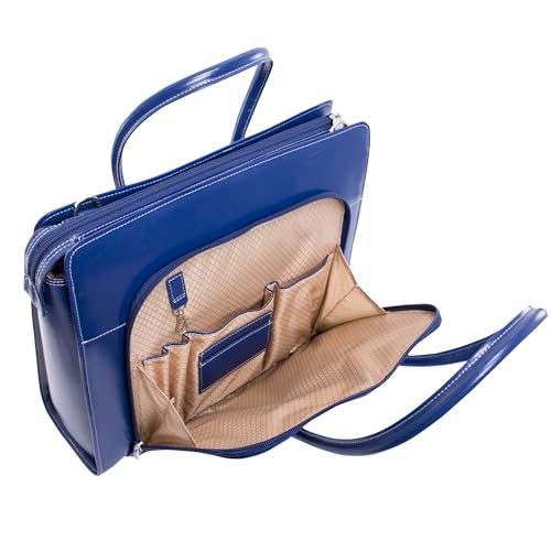 McKleinUSA McKlein Lake Forest Navy Leather Women's Case with Removable Sleeve (94337), 16"x5"x12.5" - color: Navy