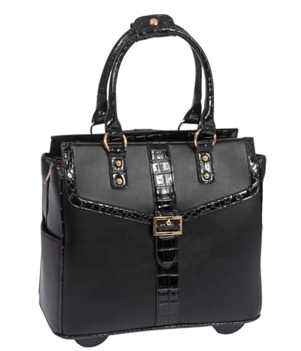 JKM and Company Alligator Compatible With Computer iPad, Laptop Tablet Rolling Tote Bag Briefcase Carryall Bag | Compatible With - style: Downtown Diva
