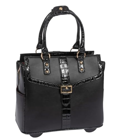 JKM and Company Alligator Compatible With Computer iPad, Laptop Tablet Rolling Tote Bag Briefcase Carryall Bag | Compatible With - style: Downtown Diva