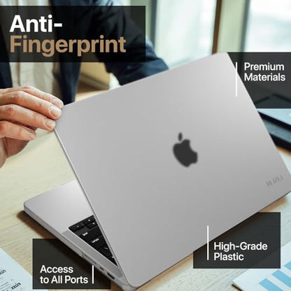 Kuzy for MacBook Pro 14 inch Case M5 M4 M3 M2 M1 Pro/Max 2026-2021, Compatible A3401 A3185 A3112 A2992 A2918 A2779 A2442 Protective Hard Shell Cover - Anti-Fingerprint - Matte Finish, Midnight - color: Frosted Clear
