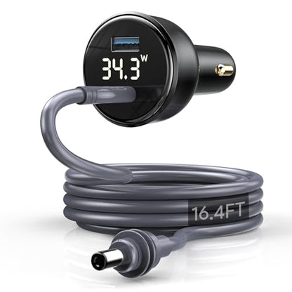 QUIDDITY Starlink Mini Car Adapter, Starlink Mini Car Charger, 12V-24V Cigarette Lighter Adapter with Digital Display, PD 67W + USB-A 30W, Starlinks Mini X Waterproof Cable for Cars, Trucks, RVs 16FT - size: 16 FT