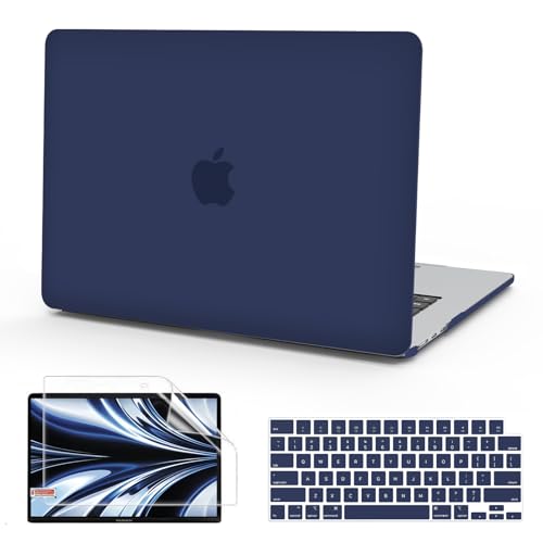 B BELK for MacBook Air 13.6 inch Case 2026 2025 2024 2023 2022 M5 M4 M3 M2 | Model A3449 A3240 A3113 A2681, Plastic Hard Shell for MacBook Air 13 inch Case & Keyboard Cover & Screen Protector, Navy Blue - color: Navy Blue