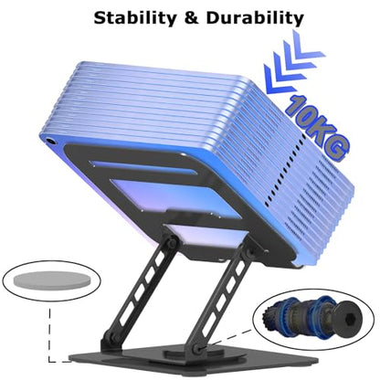 Adjustable Laptop Stand, 360 Rotating Computer Riser, Stable Base Stand Holder for MacBook Pro/Air Notebook up to 16 Inches, Black - color: Black