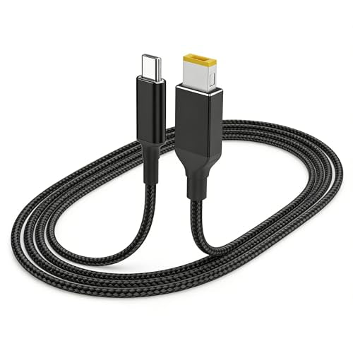 USB C to Slim Tip Adapter Cable, 100W PD Type C to Square Charging Cable 6.5ft, for ThinkPad T470 T470s T460s T450 T450s X250 X1 Carbon E440 E450 L460