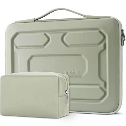 DOMISO Laptop Hard Case 17-17.3 inch Waterproof Shockproof Hard Shell Laptop Sleeve with Handle & Storage Pocket, Compatible with MacBook, HP, Dell, Mint Green - color: Mint Green, size: 17.3 inch