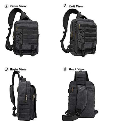 NICGID Sling Bags Chest Shoulder Backpacks, Laptop Backpack Crossbody Messenger Bag Travel Outdoor Men Women - color: Black-808, size: 13.3 inch