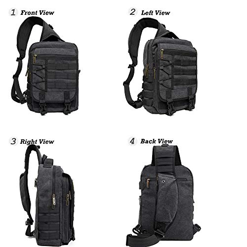 NICGID Sling Bags Chest Shoulder Backpacks, Laptop Backpack Crossbody Messenger Bag Travel Outdoor Men Women - color: Black-808, size: 13.3 inch