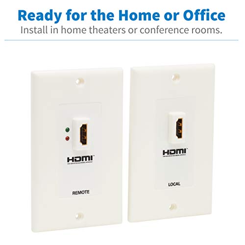 Tripp Lite HDMI Over Dual Cat5/Cat6 Extender Wall Plate Kit with Transmitter and Receiver, TAA, 3 Year Warranty (P167-000) - style: HDMI Wall Plate