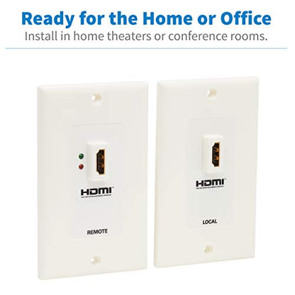 Tripp Lite HDMI Over Dual Cat5/Cat6 Extender Wall Plate Kit with Transmitter and Receiver, TAA, 3 Year Warranty (P167-000) - style: HDMI Wall Plate