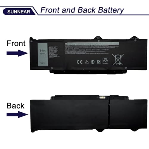 DR02P 2X1V9 Laptop Battery for Dell Latitude 5440 5450 5540 5550 | 11.4V 54Wh 4623mAh; Battery Replacement for Dell Precision 3480 3490 3580 3590; s 803W6 0803W6 02X1V - size: 12.35*4.65*1.15 inches DR02P