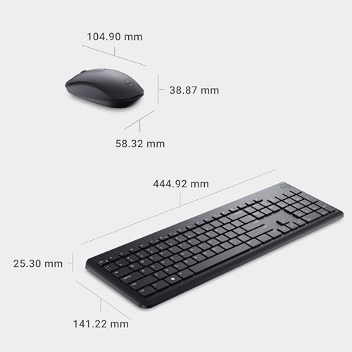 Dell Keyboard and Mouse KM3322W Us English USB Plunger Wireless Rf 2.40 Ghz
