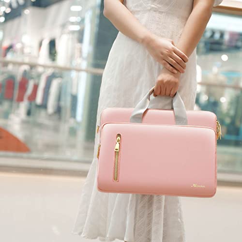 KIZUNA Laptop Bag Case 14 Inch Shoulder Sleeve Briefcase For 15" Macbook air M3 2024 M2/IdeaPad Slim 3i 14"/14" Yoga Slim Pro X/14 Lenovo IdeaPad 3i Gen/Flex 5/14.4" Surface Laptop Studio 2,Pink - color: Pink, size: 14 Inch