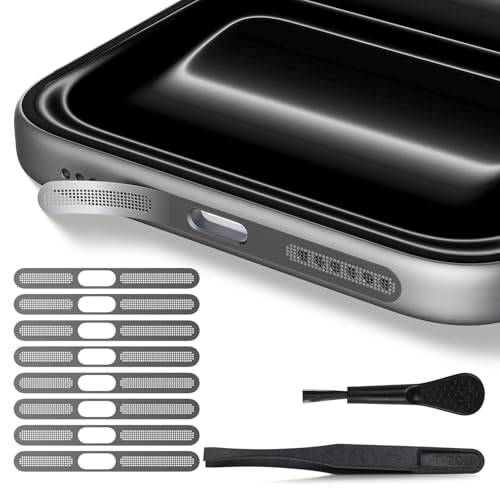 8PCS iPhone 17 Pro Max Speaker Dust Cover Protector Compatible with iPhone 17 Pro Max Earpiece Speaker Mesh Anti Dust Adhesive Sticker, iPhone 17 Pro Max Accessories, Silver - color: Silver