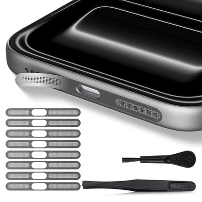8PCS iPhone 17 Pro Max Speaker Dust Cover Protector Compatible with iPhone 17 Pro Max Earpiece Speaker Mesh Anti Dust Adhesive Sticker, iPhone 17 Pro Max Accessories, Silver - color: Silver