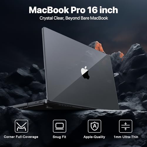 Macaset for MacBook Pro 16 inch Case 2024-2021 M4 M3 M2 M1 Pro/Max [Elegant Crystal 100% Clarity] A3403 A3186 A2991 A2780 A2485 Protective Hard Shell Laptop Cover - Crystal Clear - color: Crystal Clear