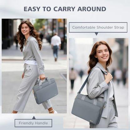 KIZUNA Laptop Sleeve Case 14 Inch Computer Shoulder Bag for 15" MacBook air M4 M3 M2/Lenovo IdeaPad Slim 3i/15 Surface Laptop 7 6/IdeaPad Flex 5/14" Yoga Slim Pro X/Studio 2/HP/Dell,Grey - color: Grey, size: 14 Inch