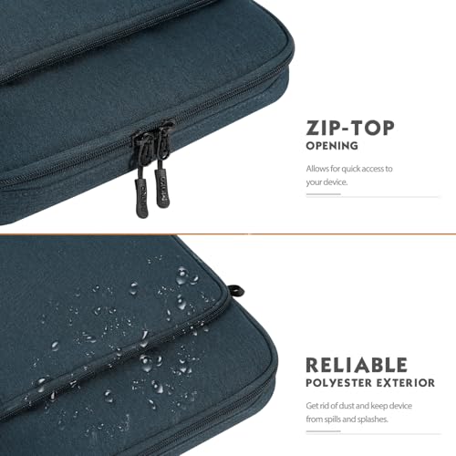 MoKo 13.3-14 Inch Laptop Sleeve Bag Carrying Case with Accessory Pocket | Fits MacBook Pro 14-inch M3/M2, MacBook Pro 13-inch M2/M1, MacBook Air 13.6-inch M2 and Surface Pro 9/8 13-inch, Indigo - color: Indigo, size: 13.3-14 Inch