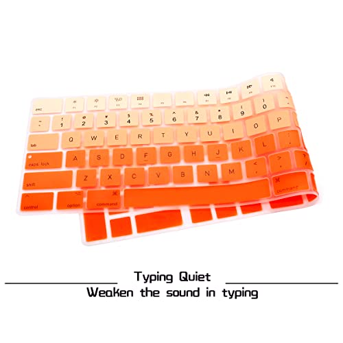 HRH Ombre Orange Silicone Keyboard Cover Keypad Skin for Magic Keyboard with Numeric Keypad A1843 MQ052LL/A Released in 2017 (US Layout) - color: Ombre Orange