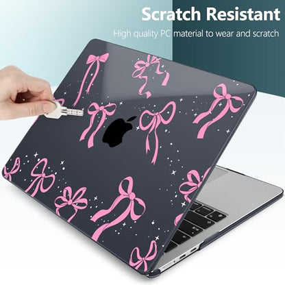 DONGKE for MacBook Air 13 Inch Case M5 2026 M4 2025 M3 M2 2024-2022 A3449 A3240 A3113 A2681, Plastic Hard Shell & Keyboard Cover & Screen Film for MacBook Air 13.6 Inch Case - Bows & Stars - color: Bows & Stars
