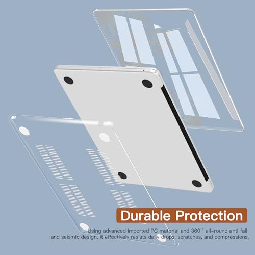 CISSOOK Compatible with MacBook Air 13.6 inch Case 2026 2025 2024 2023 2022 | A3449 A3240 A3113 A2681, 5in1 Set Hard Shell Case Keyboard Cover for MacBook Air 13 inch M2 M3 M4 M5, Gold Floral - color: Air13.6inch-Gold Floral Blossom
