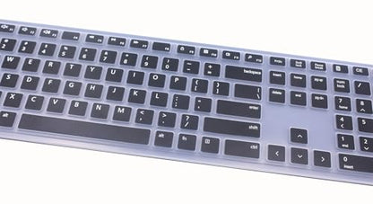 Silicone Keyboard Cover Skin Compatible for Dell Pro KM5221W KB500 Keyboards & Dell Wireless Bluetooth Keyboard KM7321W (Black) - color: Black