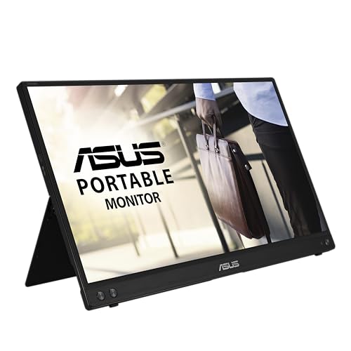 ASUS ZenScreen 15.6” 1080P Portable Monitor (MB16ACVR) - Full HD, IPS, Eye Care, Flicker Free, Blue Light Filter, Kickstand, USB-C Power Delivery, for Laptop, PC, Phone, Console - style: 16” USB-C Kickstand