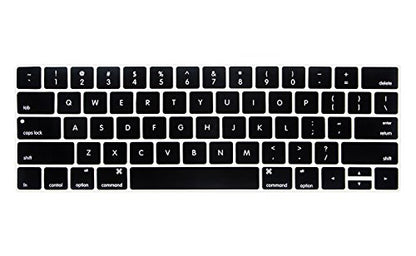 ProElife Premium Ultra Thin Silicone Keyboard Protector Cover Skin for MacBook Pro with Touch Bar 13-inch 15-inch (Model A1706, A1707, A1989, A1990, A2159) (2016 2017 2018 2019 Released) (Black) | Black, Ultra-Thin (0.26 mm), Silicone Protective Skin, Dus