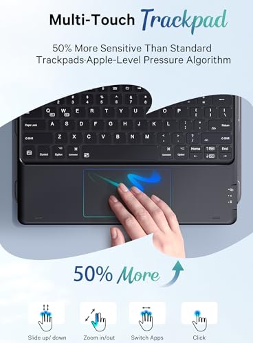 CHESONA for iPad Air 13 Inch(M4/M3/M2)&Pro 12.9(3rd-6th) Case with Keyboard | Magnetic Detachable Keyboard, 7-Color Backlit, Multi-Touch Trackpad, Smart Sleep/Wake, Stain-Resistant Cover, Black - color: Light black