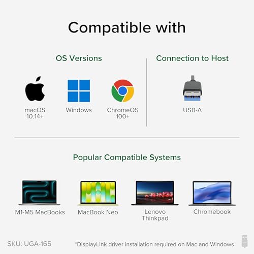 Plugable USB 2.0 to HDMI, DVI, or VGA I Multi-Monitor External Video Graphics Card Adapter up to 1920x1080 Supports Windows 11, 10, 8.1, 7, XP, Mac, and ChromeOS - size: 1920x1080 VGA/DVI/HDMI