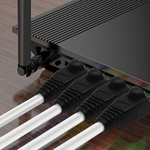 Soft Plastic Ethernet RJ45 Cable Connector Boots Cover Strain Relief Boots CAT5 CAT5E CAT6 CAT6E 100PCS (Black) - color: Black