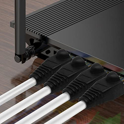 Soft Plastic Ethernet RJ45 Cable Connector Boots Cover Strain Relief Boots CAT5 CAT5E CAT6 CAT6E 100PCS (Black) - color: Black