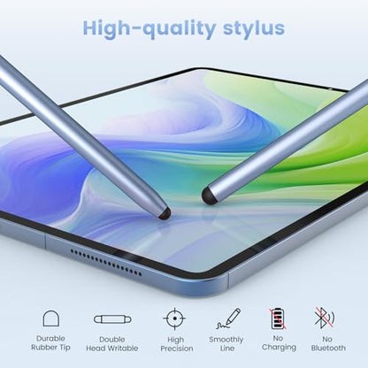 Stylus Pen for Touchscreen, 2-in-1 Magnetic Universal Stylists | High Sensitivity & Precision, Metal Barrel,Compatible with iPad,iPhone,Android Microsoft Surface Nintendo Switch Touchscreen - color: Silver/Blue