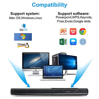 Wireless Presenter Remote, Presentation Clicker with Hyperlink & Volume Remote Control PowerPoint Office Presentation Clicker for Keynote/PPT/Mac/PC/Laptop(Battery Included) - style: USB-Black