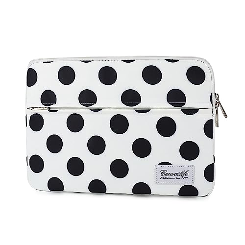 Canvaslife Waterproof 13-Inch Laptop Sleeve with Pocket for 13.3-Inch Laptop and MacBook Air/Pro 13 (Black Dot Pattern) - color: New Black Dot, size: 13 inch/13.3 inch