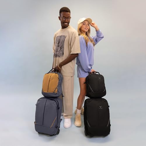 2 in 1 Travel Backpack Set Rolling Backpack with Wheels Carry on Luggage 43L with Personal Item Bag for Men Women 17 inches Laptop Backpack Jet Black - color: Jet Black