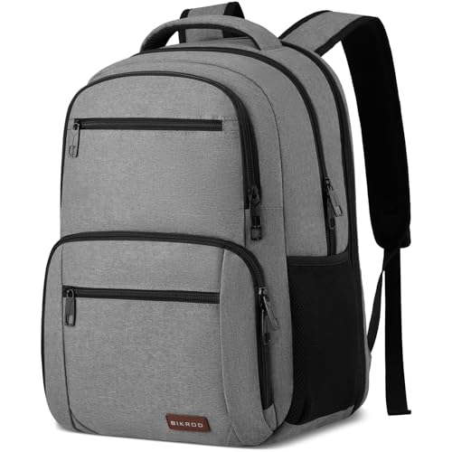 BIKROD Backpack for Men and Women, School Backpacks Water Resistant Back Pack, TSA Travel Backpack, Business Anti Theft Sturdy Computer Bag Gifts Fits 17.3 Inch Laptop, Grey - color: Grey, size: 17.3 Inch