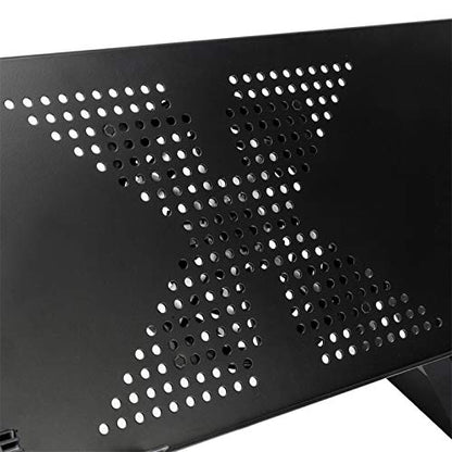 Adjustable Laptop Table for Bed with Cooling Fan, Foldable Aluminum Alloy Standing Desk, 15kg Weight Capacity, Portable Notebook Stand for Home/Office (Black)