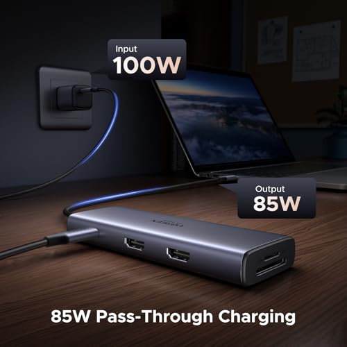 UGREEN 9-in-1 USB C Docking Station, Dual Monitor 4K@60Hz, USB C Hub with 2xHDMI, 5Gbps USB-A&C Data Ports, 100W PD, SD/TF 3.0, 15'' Cable, Revodok Pro Laptop USB-C Dock for HP, Thinkpad,Dell and More