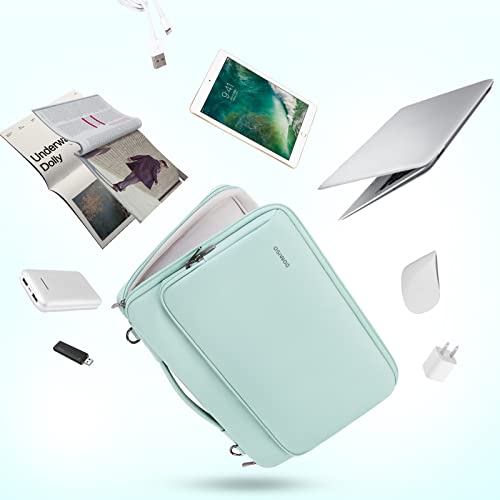 DOMISO 15.6 inch Laptop Case Sleeve Protective Cover Compatible with MacBook Pro 16 M4 M3 M2/Pro Max,15.6-16 inch HP Dell ASUS Lenovo Chromebook,Waterproof Computer Bag with Shoulder Strap,Mint Green - color: Mint Green, size: 15.6 inch