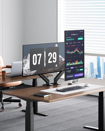 monTEK Single Monitor Arm Mount for 17-32 Inch Screens, Heavy Duty Steel Mechanical Spring Desk Monitor Stand, Full Motion Adjustable Monitor Arm with Clamp & Grommet, VESA 75/100, Holds up to 20lbs - size: Single Arm