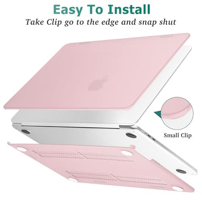 May Chen Case for MacBook Air 13/13.6-inch (M5/M4/M3/M2, 2022-2026 Models A3449 A3240 A3113 A2681), Lightweight | Closes Seamlessly | Ideal for Work Hard Shell Case, Chalk Pink - color: Chalk Pink