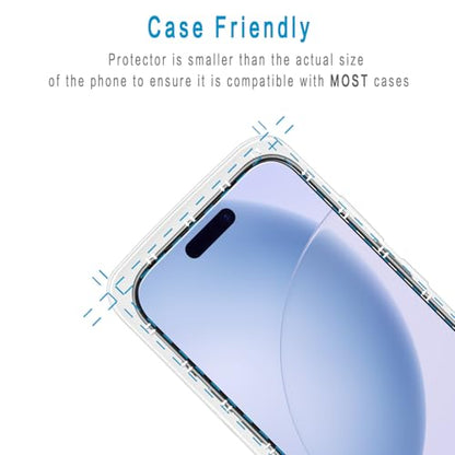2 Pack Anti Blue Light Screen Protector for iPhone 17 Pro 6.3 Inch Eye Protection Tempered Glass Film, Easy to Install, Bubble Free - size: iPhone 17 Pro 6.3-inch
