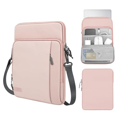 MoKo 13.3-14 Inch Laptop Sleeve Bag Carrying Case with Accessory Pocket | Fits MacBook Pro 14-inch M3/M2, MacBook Pro 13-inch M2/M1, MacBook Air 13.6-inch M2 and Surface Pro 9/8, Pink - color: Pink, size: 13.3-14 Inch