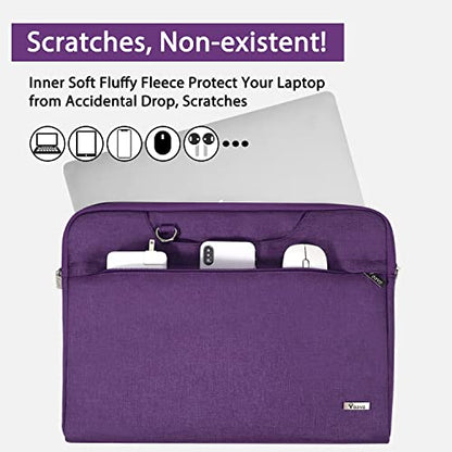 Voova Laptop Case 13 14 15 16 17 Inch with Shoulder Strap, Waterproof Laptop Bag Sleeve Slim Briefcase - color: Purple, size: 17-17.3 Inch