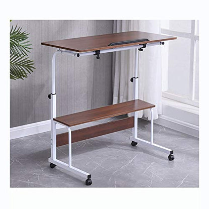 Overbed Table Wheels The Sofa Overbed Table Laptop Table Rolling Laptop Table Lap Desk For Laptop Rolling Cart Tilting Overbed Table Adjustable Laptop Stand Sofa (Black Walnut Color 80 * 40 (Black Wal - color: Black Walnut Color 80*40*87cm