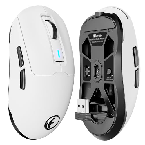 G59 2.4G/BT/Wired Wireless Gaming Mouse, Rechargeable USB Type-C Wireless Game Mouse, 6 Adjustable DPI, Max 8000 DPI, 60g Lightweight, 6 Programmable Buttons, PC Computer Laptop, Win 11 10, Mac