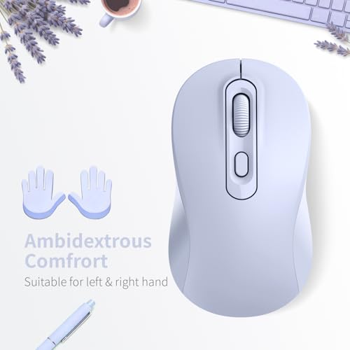 Wireless Mouse, 2026 New Model, Silent Click Ergonomic Design, Portable, 4 Buttons, Adjustable DPI (800/1200/1600), for Laptop/PC/Office (Violet) - color: violet