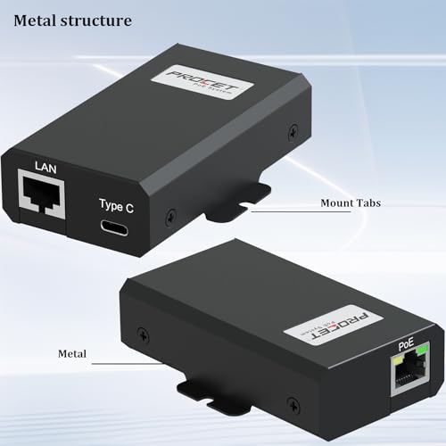 PROCET 2.5G PoE Splitter, 25W Gigabit PoE to USB C PD & RJ45 Ethernet Connectivity for eero 6/7, Wireless AP, Tablet, iPad, Google TV, USB C Hub, Digital Display, Smart Home Hub - color: 25W 2.5G